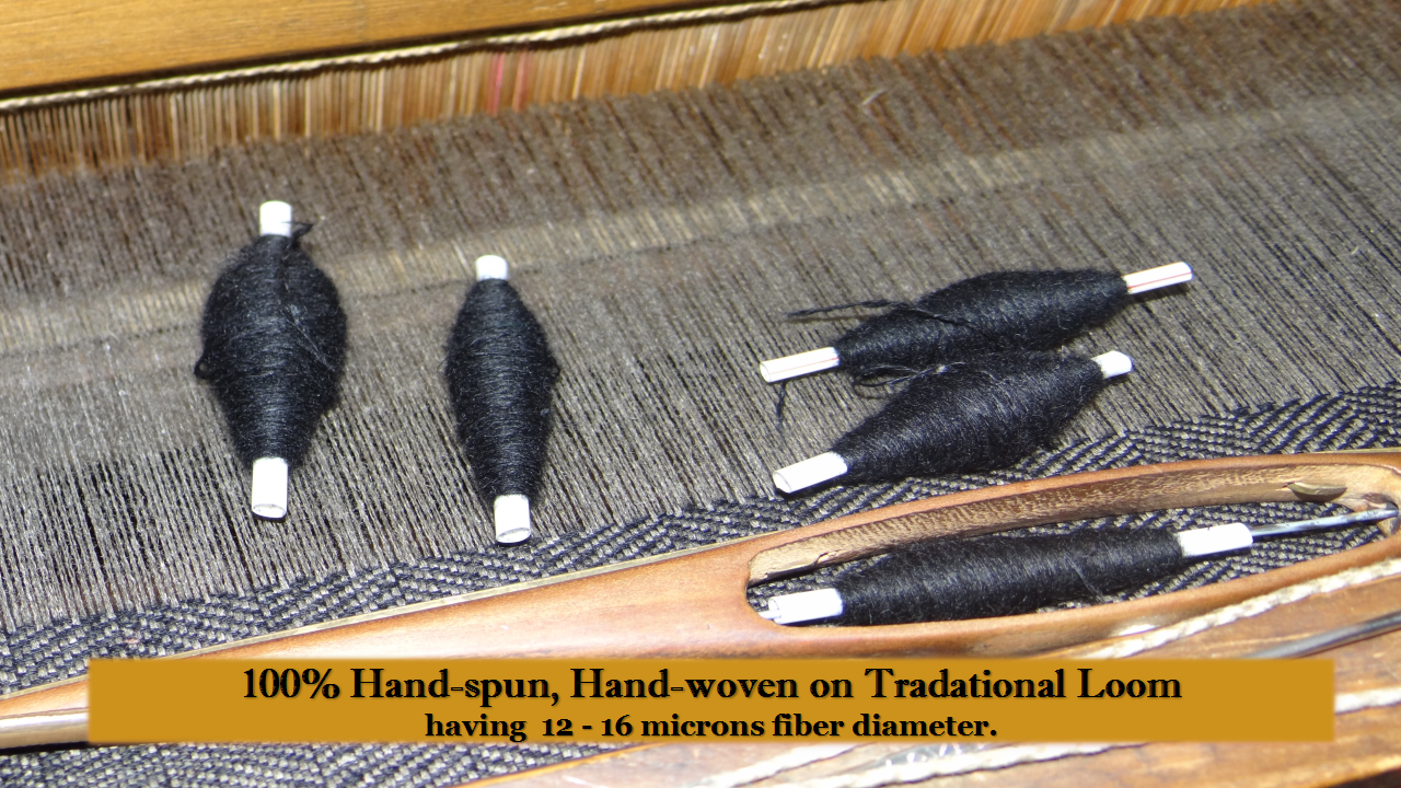 100% Hand Spun, Hand Woven on Traditional Loom